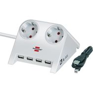 Brennenstuhl 4 USB 2.0 2.100 mAh 2 Soketli Beyaz Masaüstü Uzatma Priz