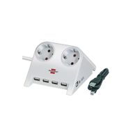 Brennenstuhl 4 x USB 2.0 2.100 MAH 2 Soketli Beyaz Masaüstü Priz Uzatma Kablosu