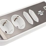 Brennenstuhl Estilo Serisi 4 Soketli 2 USB Şarj Özellikli Mutfak ve Ofis Köşe 2 mt Gri Priz Uzatma Kablosu