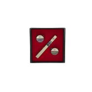 Brianze KD-87 Gümüş Renk Kol Düğmesi ve Kravat İğnesi Set