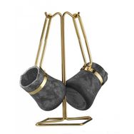 Brioni Royal Stone 3 Parça Kumtaşı & Altın Cezve Takımı