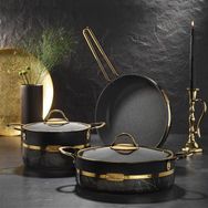 Brioni Selection 26 cm Granit Basık Siyah Tencere