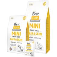 Brit Care 7 kg Grain-Free Tahılsız Somonlu ve Ringa Balıklı Hair & Skin Mini Irk Yetişkin Köpek Kuru Maması