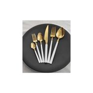 Brondoff Stayle Beyaz Gold 6 Kişilik Çatal Kaşık Bıçak Seti