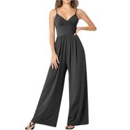 Brong Dungarees Siyah Bol Uzun İnce Askılı Kadın Tulum