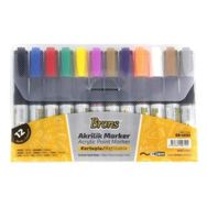 Brons 5795623 12 Renk Extra Fine İnce Uçlu Akrilik Marker Kalem Seti