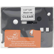 Brother P Touch TZ Tape 12TZE131 12 mm x 8 m Şeffaf Siyah Etiket Makinası