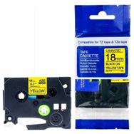 Brother P-Touch TZE-C41 Fosforlu Sarı Üzerine Siyah 18 mm 8 mt Muadil Etiket