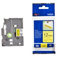 Brother P-touch Tze-s631 Tze-tape 12 mm Sarı Üzerine Siyah Güçlü Yapışkanlı Laminasyonlu Etiket