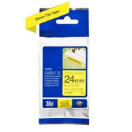Brother P-Touch TZE-S651 Sarı Üzerine Siyah Güçlü Yapışkanlı 24 mm 8 mt Muadil Etiket