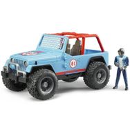 Bruder BRU-2541 Jeep Cross Safari Aracı Kasklı Pilotu Mavi