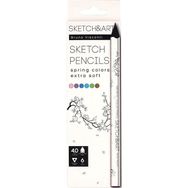 Bruno Visconti Sketchart Profesyonel Kuru Boya Kalemi Kalın Gövde Sonbahar 6 Renk No:30-0118 09 Kalem