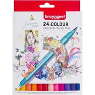 Bruynzeel 5789103 24 Renk Fineliner Brushpen Çift Taraflı Kalem Seti