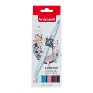 Bruynzeel 5789111 Amsterdam Edition Fineliner Çift Taraflı Brushpen 6 Renk N:60325606 Kalem Seti