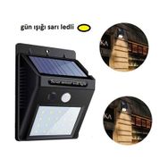 BSSM 20 Led'li Sarı Gün Işığı Hareket Sensörlü Güneş Enerjili Dış Mekan Bahçe Led Aydınlatma