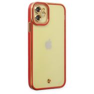 BSSM iPhone 12 Liva Lens Silikon Kırmızı Kılıf