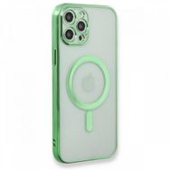 BSSM iPhone 12 Pro Magneticsafe Lazer Silikon Haki Yeşil Kılıf