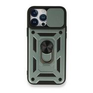 BSSM iPhone 13 Pro Pars Lens Yüzüklü Silikon Yeşil Kılıf