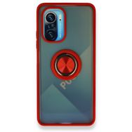BSSM Montreal Yüzüklü Silikon Kapak - Kırmızı Xiaomi Redmi K40 Kılıf