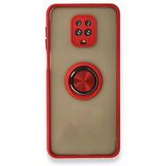 BSSM Montreal Yüzüklü Silikon Kapak - Kırmızı Xiaomi Redmi Note 9 Pro Kılıf