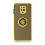 BSSM Montreal Yüzüklü Silikon Kapak - Sarı Xiaomi Redmi Note 9 Pro Kılıf