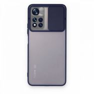 BSSM Palm Buzlu Kamera Sürgülü Silikon - Lacivert Xiaomi Redmi Note 11T Kılıf
