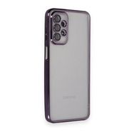 BSSM Samsung Galaxy A23 4G Razer Lensli Silikon Mor Cep Telefonu Kılıfı