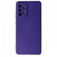 BSSM Samsung Galaxy A72 Nano içi Kadife Silikon Mor Kılıf