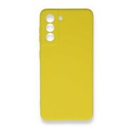 BSSM Samsung Galaxy S21 FE Nano İçi Kadife Silikon Sarı Kılıf