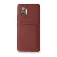 BSSM Xiaomi Redmi Note 10 Pro Kelvin Kartvizitli Silikon Bordo Kılıf