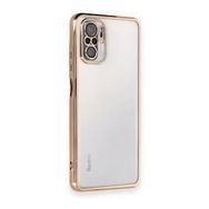 BSSM Xiaomi Redmi Note 10 Razer Lensli Silikon Gold Cep Telefonu Kılıfı