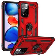 BSSM Xiaomi Redmi Note 11 Pro Plus 5G Sofya Yüzüklü Silikon Kapak Kırmızı Kılıf