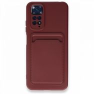 BSSM Xiaomi Redmi Note 11S Kelvin Kartvizitli Silikon Bordo Kılıf