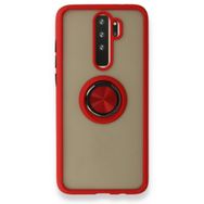 BSSM Xiaomi Redmi Note 8 Pro Montreal Yüzüklü Silikon Kapak Kırmızı Kılıf