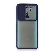 BSSM Xiaomi Redmi Note 8 Pro Palm Buzlu Kamera Sürgülü Silikon Lacivert Kılıf