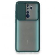 BSSM Xiaomi Redmi Note 8 Pro Palm Buzlu Kamera Sürgülü Silikon Yeşil Kılıf