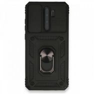 BSSM Xiaomi Redmi Note 8 Pro Pars Lens Yüzüklü Siyah Silikon Kılıf