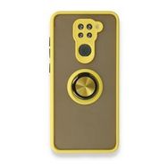 BSSM Xiaomi Redmi Note 9 Montreal Yüzüklü Silikon Kapak Sarı Kılıf