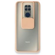 BSSM Xiaomi Redmi Note 9 Palm Buzlu Kamera Sürgülü Silikon Pembe Kılıf