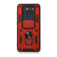 BSSM Xiaomi Redmi Note 9 Pars Lens Yüzüklü Silikon Kırmızı Kılıf