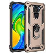 BSSM Xiaomi Redmi Note 9 Sofya Yüzüklü Silikon Kapak Gold Kılıf