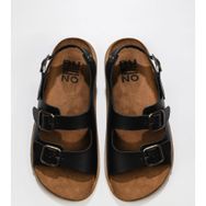 Bueno Shoes 01MU4724 Siyah Deri Erkek Sandalet