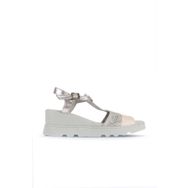Bueno Shoes 01WA0505 Pembe Multi Deri Kadın Dolgu Topuklu Sandalet