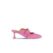 Bueno Shoes 01WA1301 Fuşya Deri Topuklu Kadın Terlik