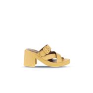 Bueno Shoes 01WA1701 Sarı Deri Kadın Topuklu Terlik