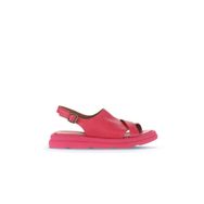 Bueno Shoes 01WA2605 Fuşya Deri Kadın Dolgu Topuklu Sandalet