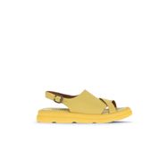 Bueno Shoes 01WA2605 Sarı Deri Dolgu Topuklu Kadın Sandalet