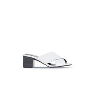 Bueno Shoes 01WA2809 Beyaz Deri Topuklu Kadın Terlik