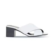 Bueno Shoes 01WA2809 Beyaz Deri Topuklu Kadın Terlik