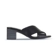 Bueno Shoes 01WA2809 Siyah Deri Kadın Topuklu Terlik